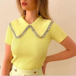 Zara lime green jewels top